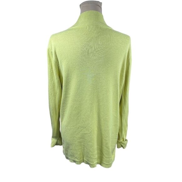 Coldwater Creek Women's Button Front Cardigan Sweater Chartreuse Size M Medium - Picture 3 of 6